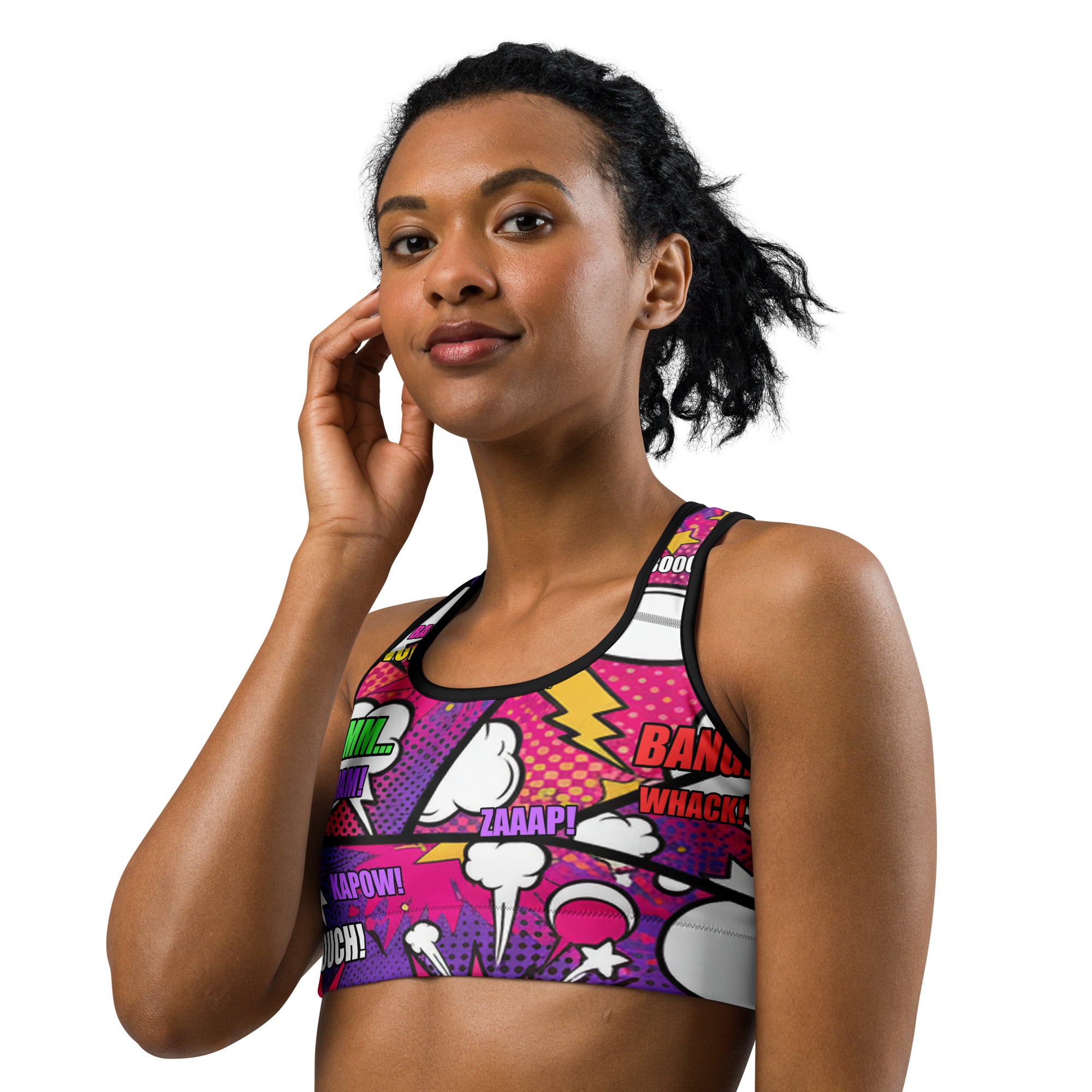 Comic Strip Girl Power Sports Bra | GearBunch
