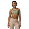 Women's floral Art Nouveau Fairytale sports bra front view
