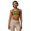 Women's sunflower cross sports bra front view