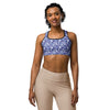 Women's dove in flight printed sports bra front view