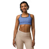 Women's aquarius electric waves sports bra front view