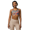 Women's coral reef printed sports bra front view