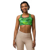 Women's emerald jewel sports bra front view