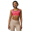 Women's psychedelic plasma core printed sports bra front view
