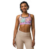 Women's bunny hop printed sports bra front view