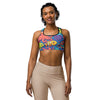 Women's vibrant under the sea printed sports bra front view
