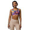 Women's space animals printed sports bra front view