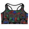 Women's gothic cathedral stained glass sports bra front view