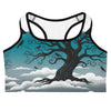 Women's haunted forest silhouette sports bra front view