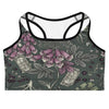 Women's hemlock and foxglove goth sports bra front view