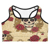 Women's floral crown sports bra front view