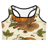 Women's pumpkin spice botanical sports bra front view
