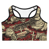 Women's universal monsters retro printed sports bra front view