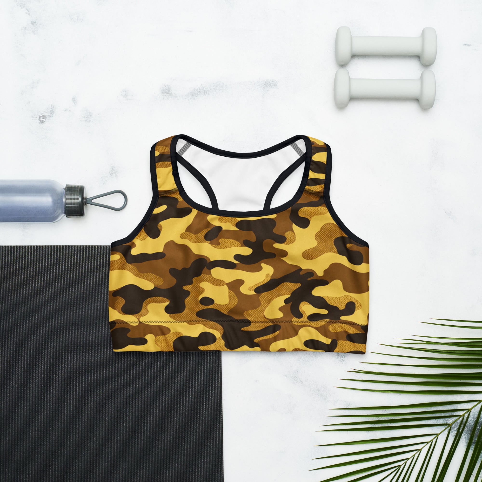 Gold Camo Sports Bra | GearBunch