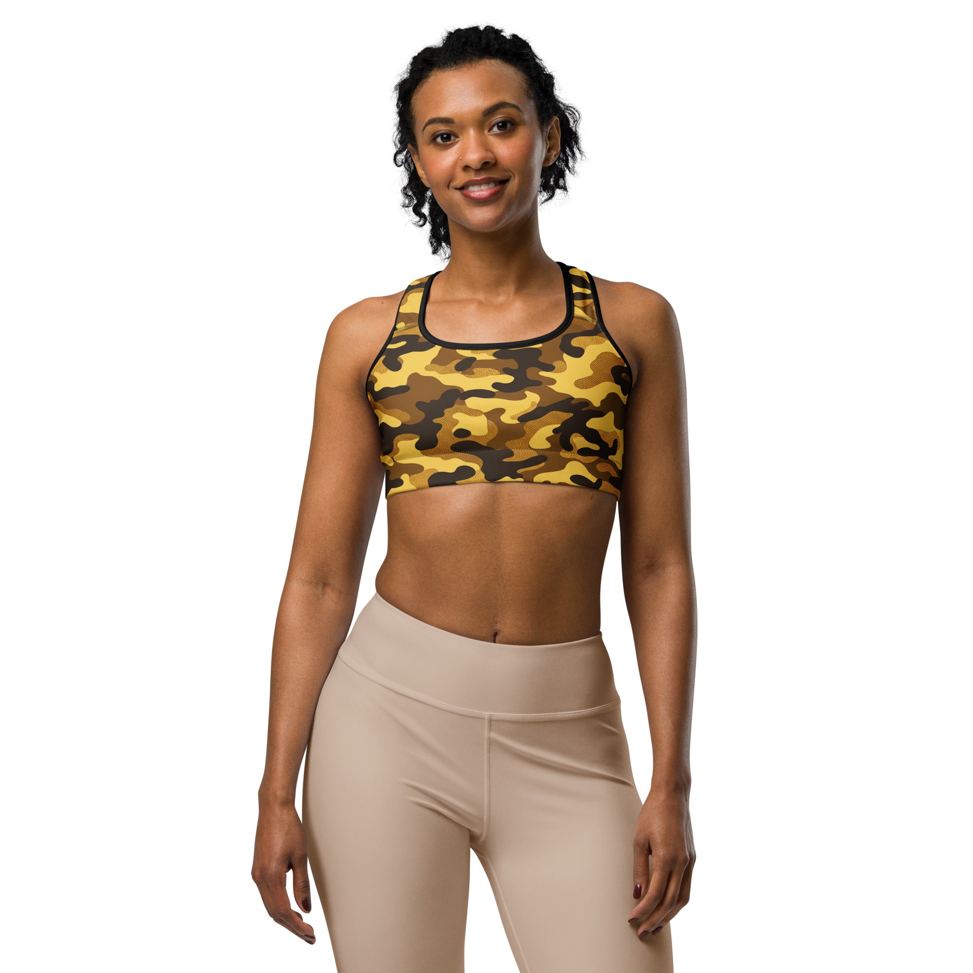 Gold Camo Sports Bra | GearBunch