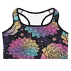Holographic Paillette Fantasy Sports Bra from GearBunch, shimmering with iridescent colours and a bold design.