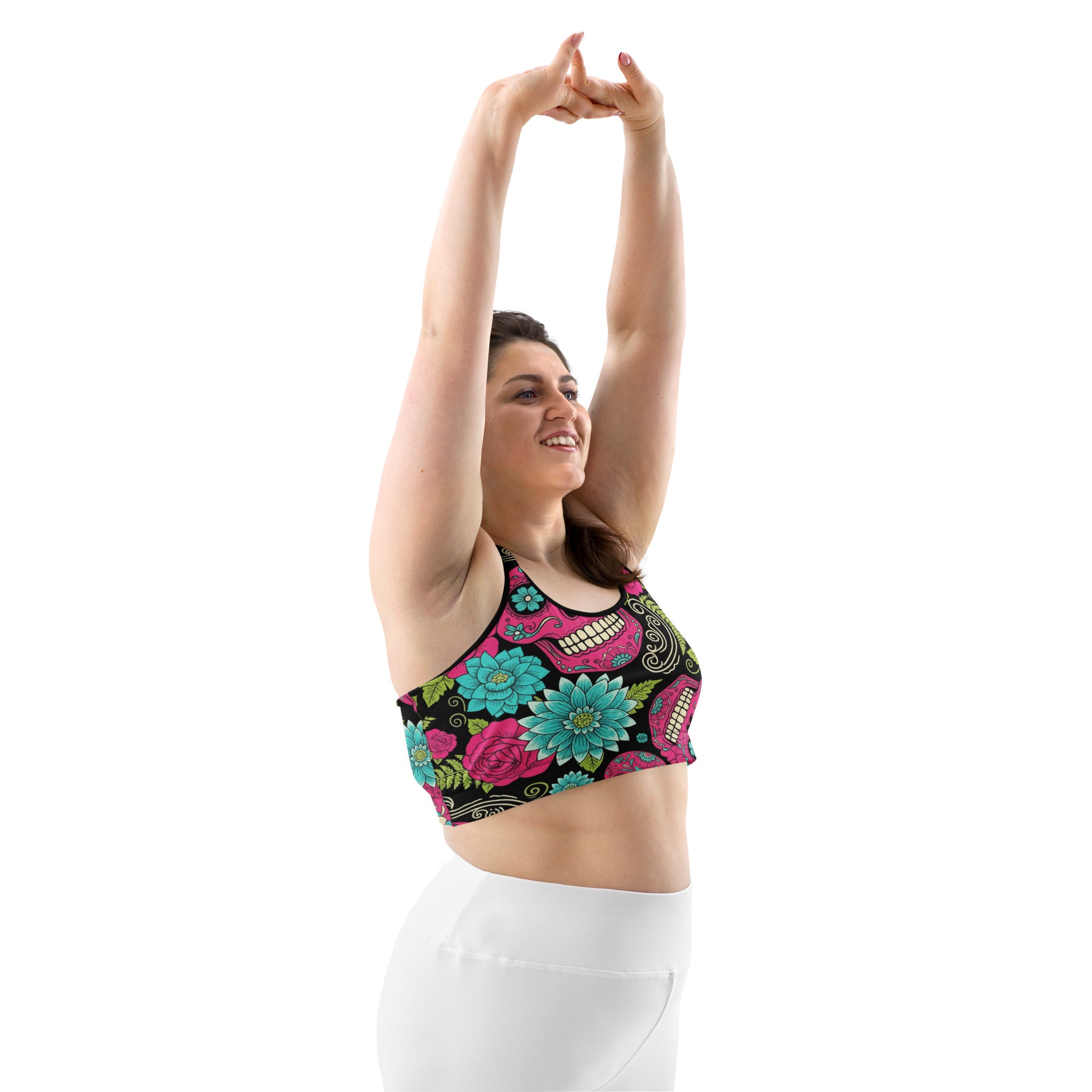 Sugar Skull Botanica Sports Bra | GearBunch