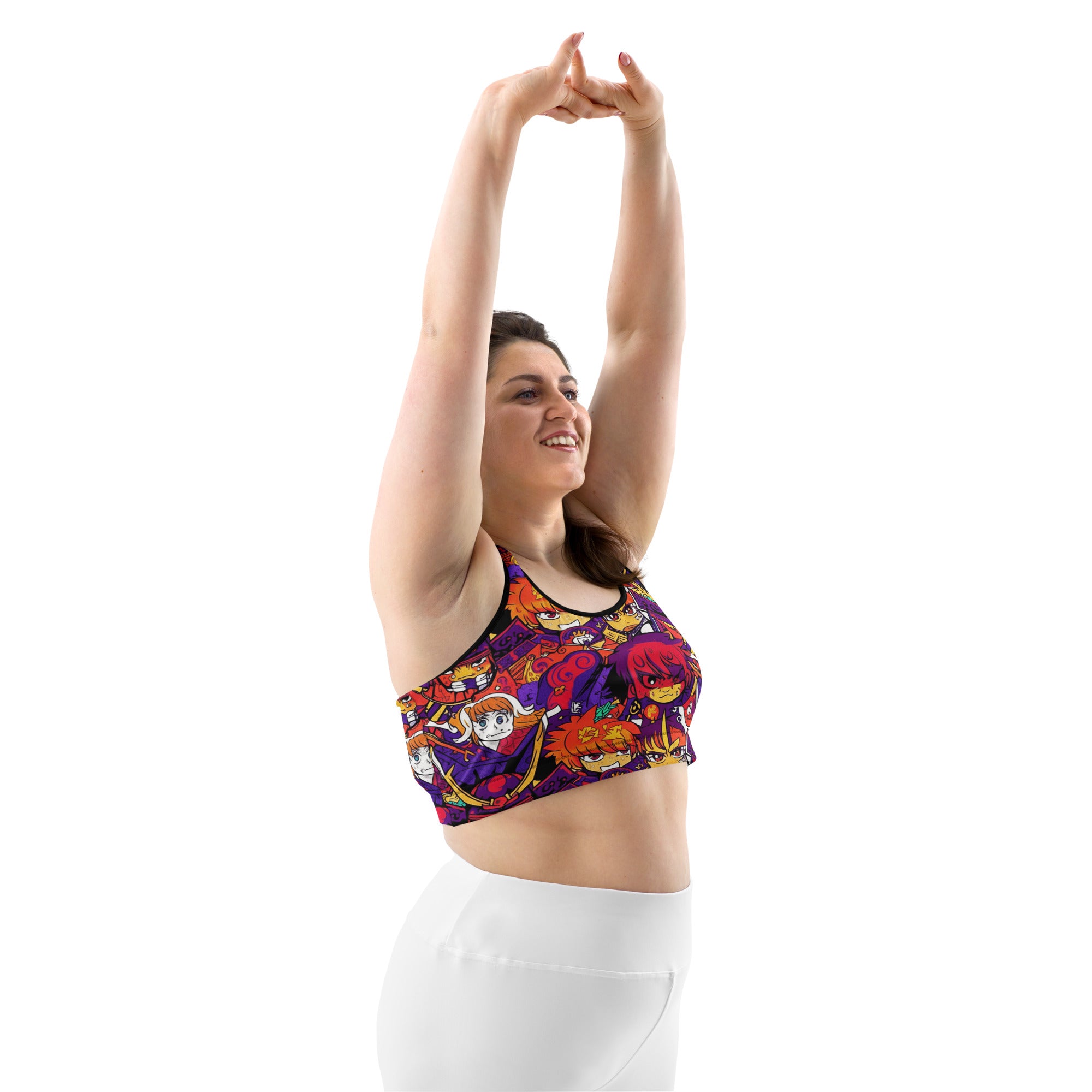 Anime Collage Sunset Samurai Sports Bra | GearBunch