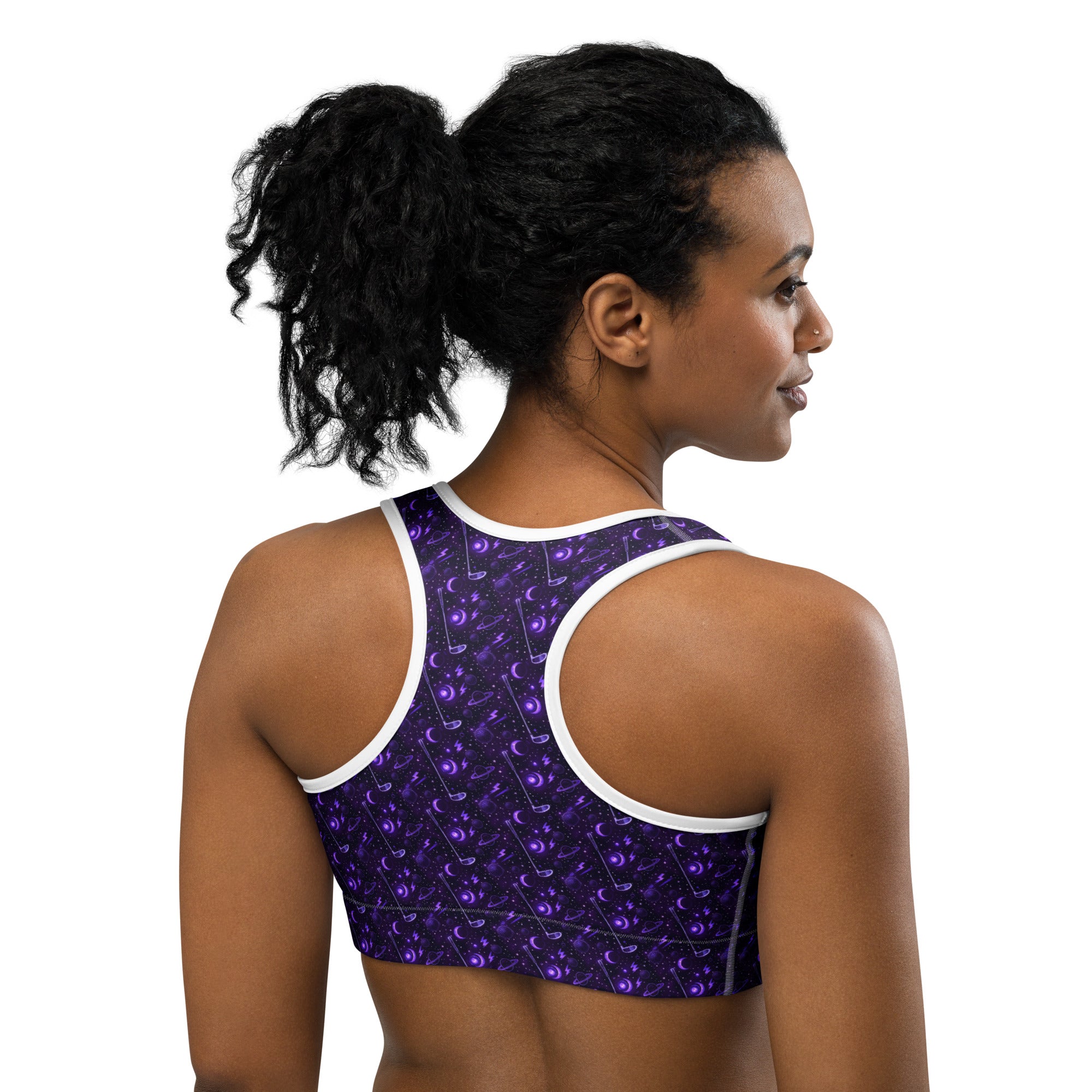 Cosmic Space Golf Sports Bra | GearBunch
