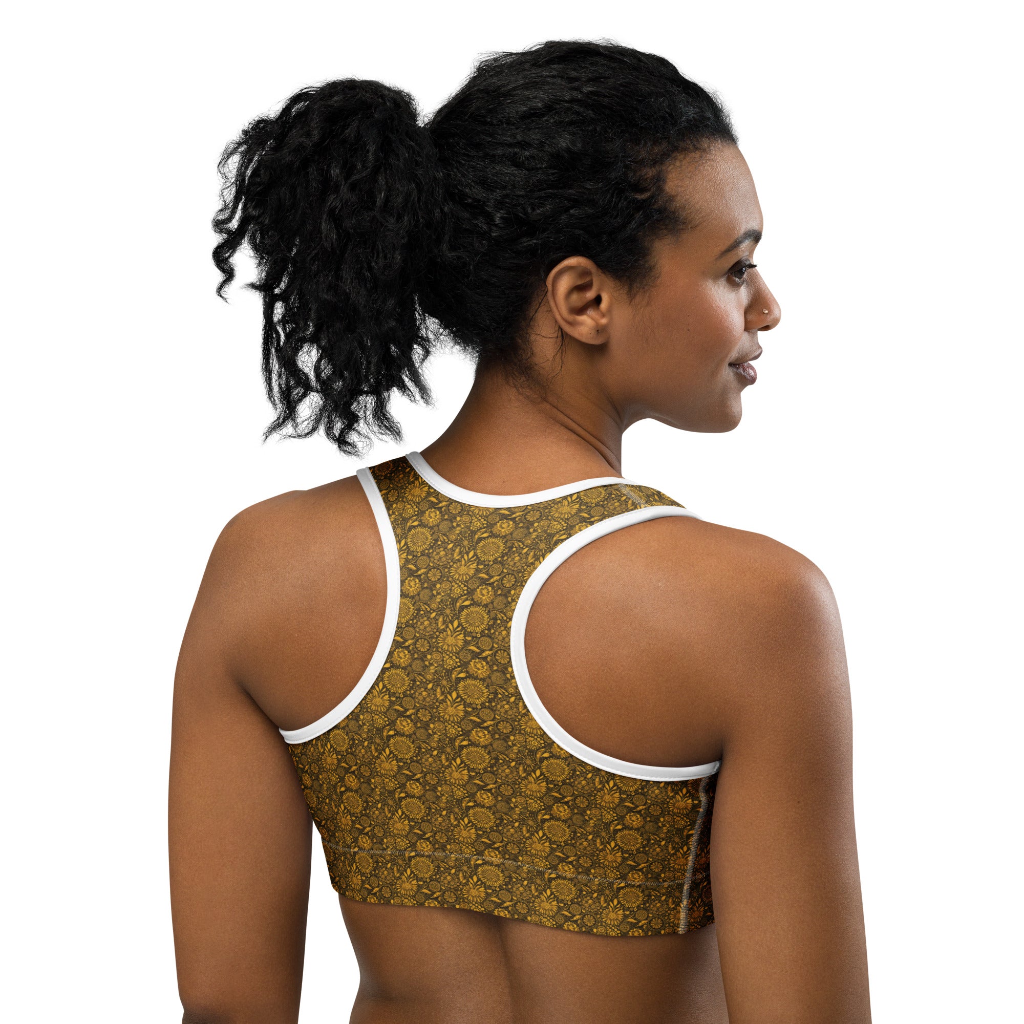 Gustav Klimt Floral Sports Bra | GearBunch