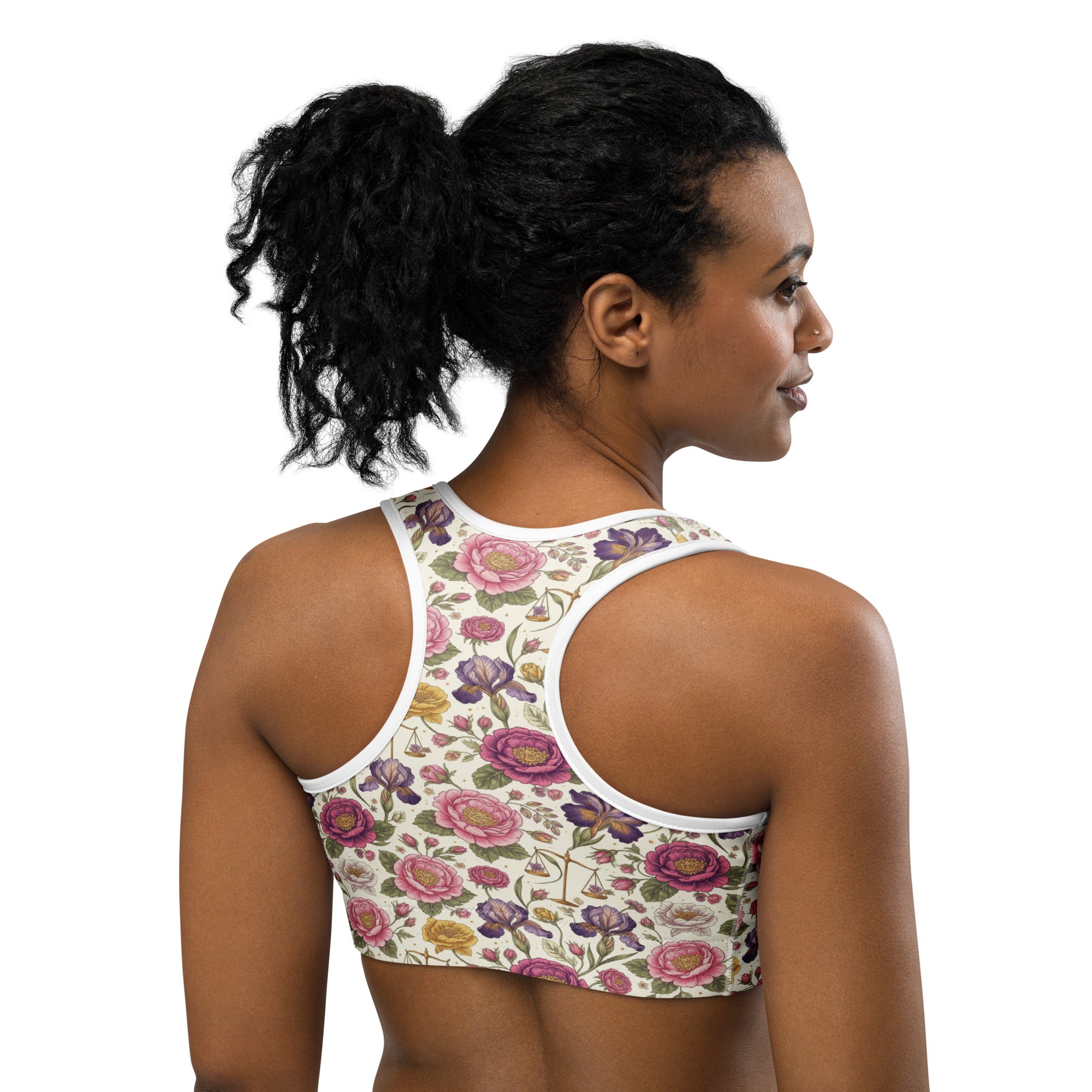 Libra Balance Floral Sports Bra | GearBunch