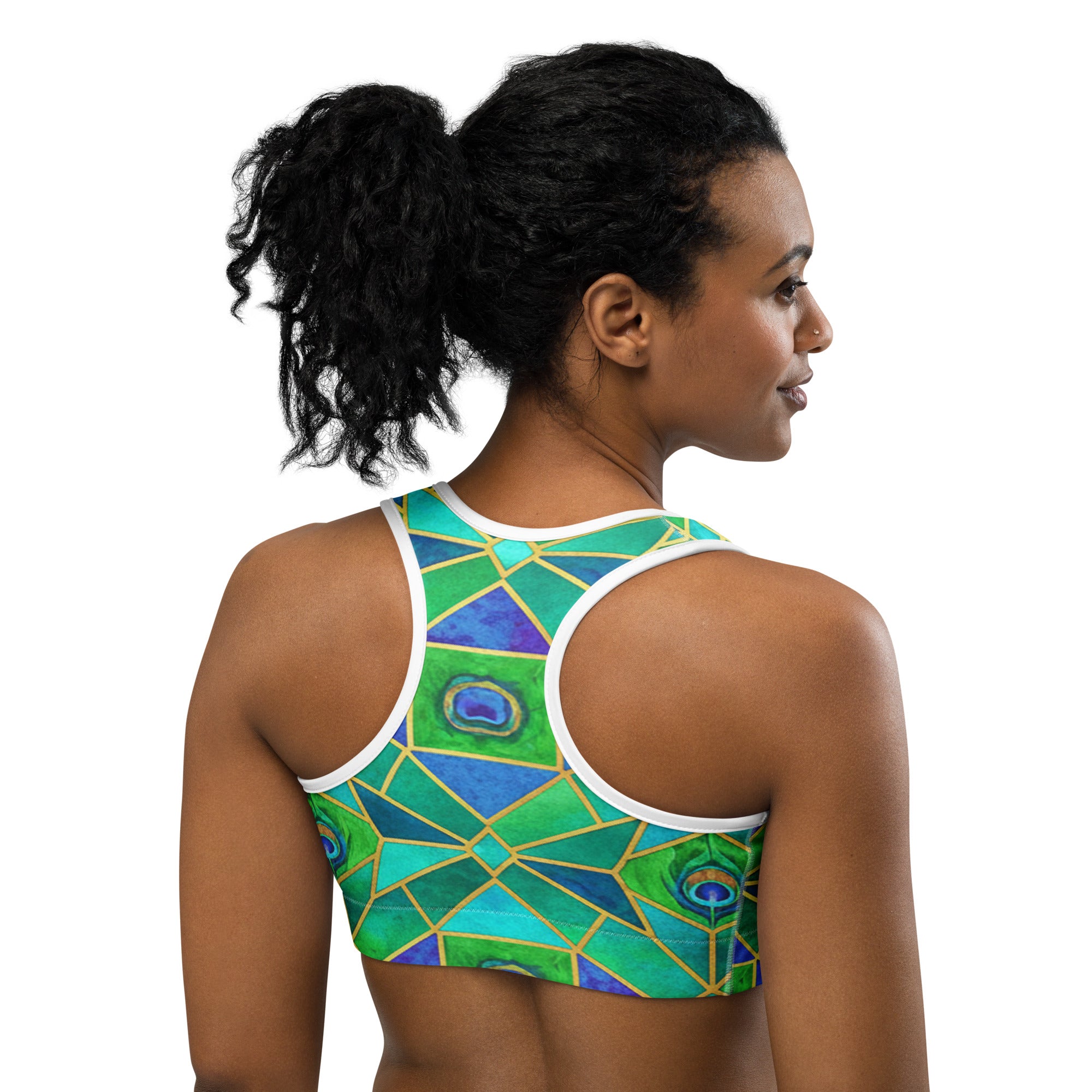 Peacock Plume Sports Bra | GearBunch