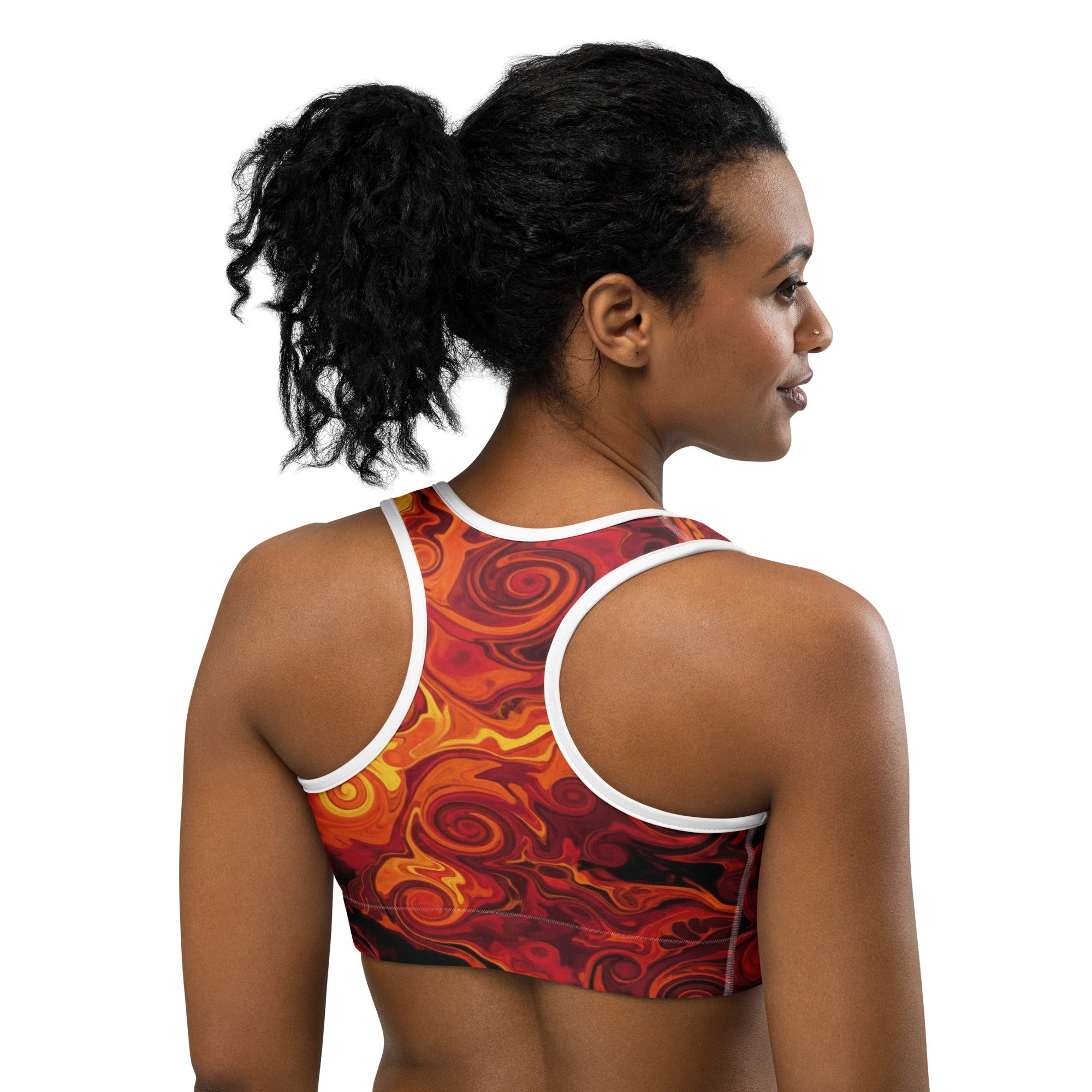 Liquid Marble Lava Flow Sports Bra | GearBunch