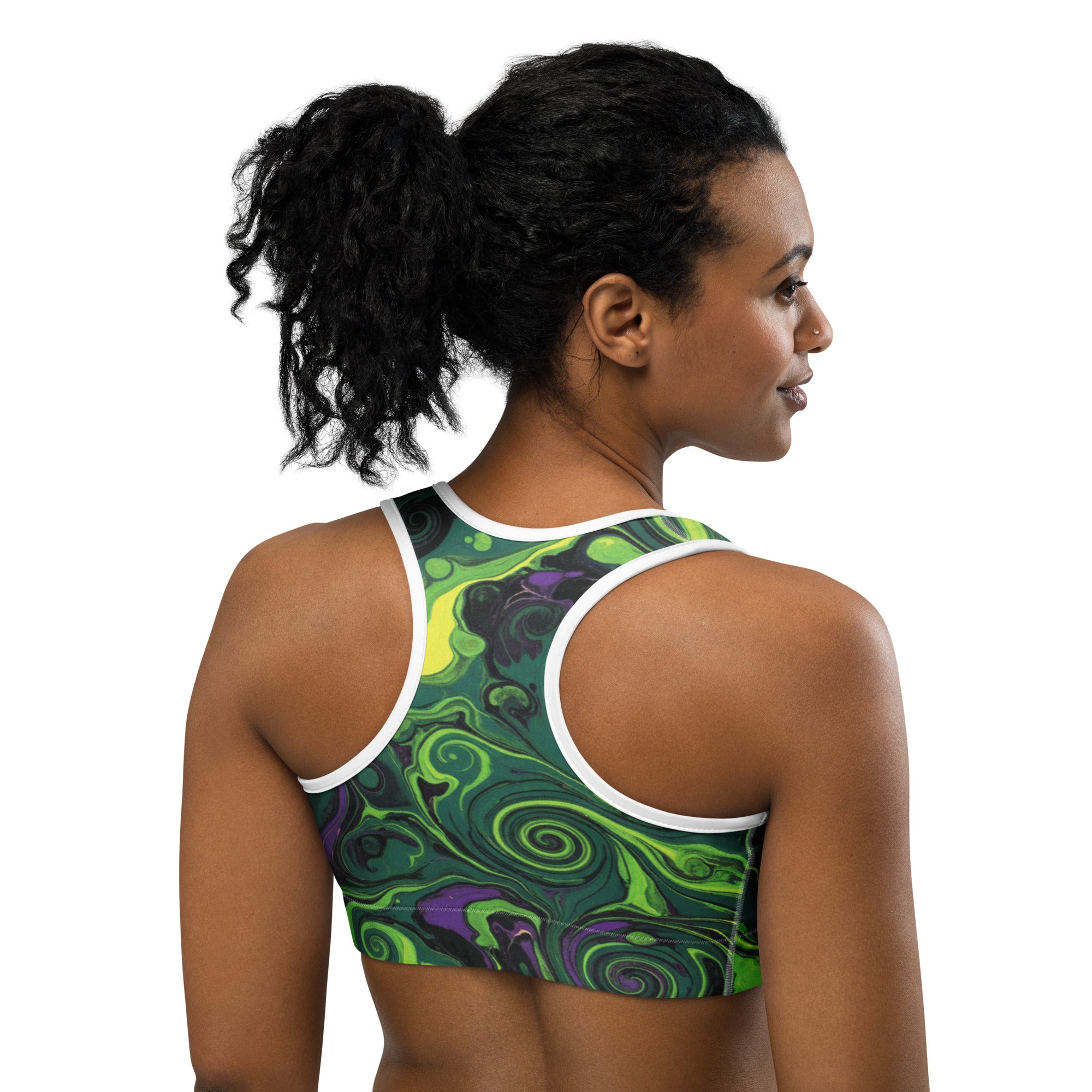 Liquid Marble Toxic Slime Sports Bra | GearBunch