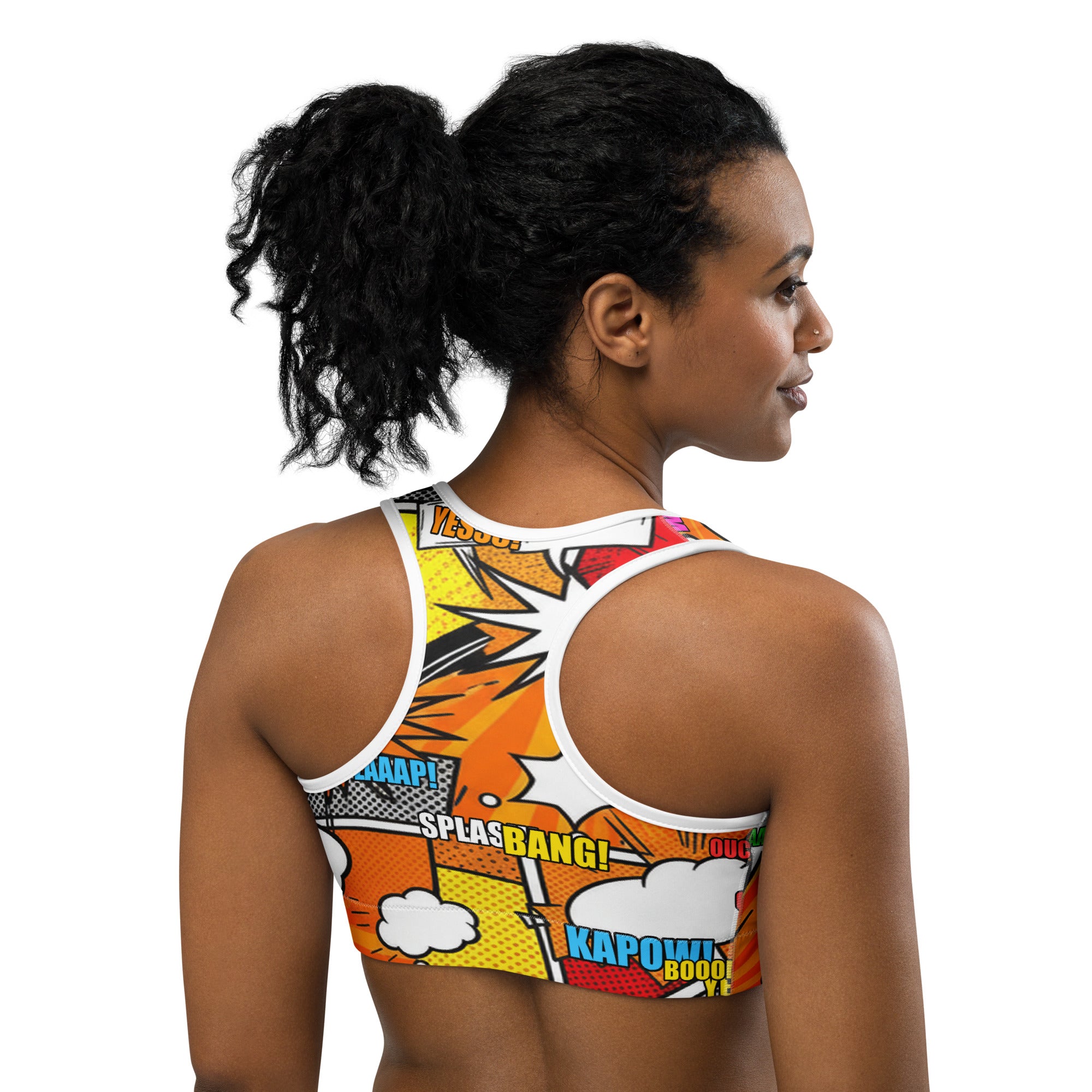Comic Strip Boom Town Sports Bra | GearBunch