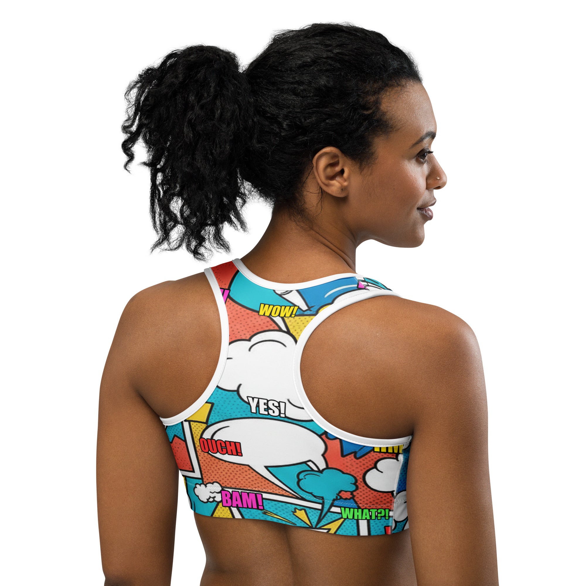 Comic Strip Surf Kapow Sports Bra | GearBunch