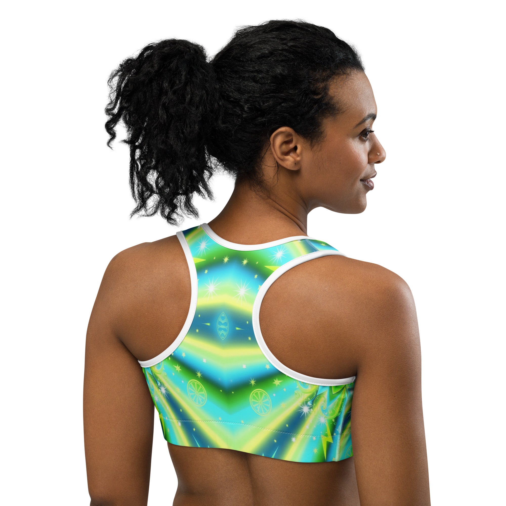 Psychedelic Lemon Zap Sports Bra | GearBunch