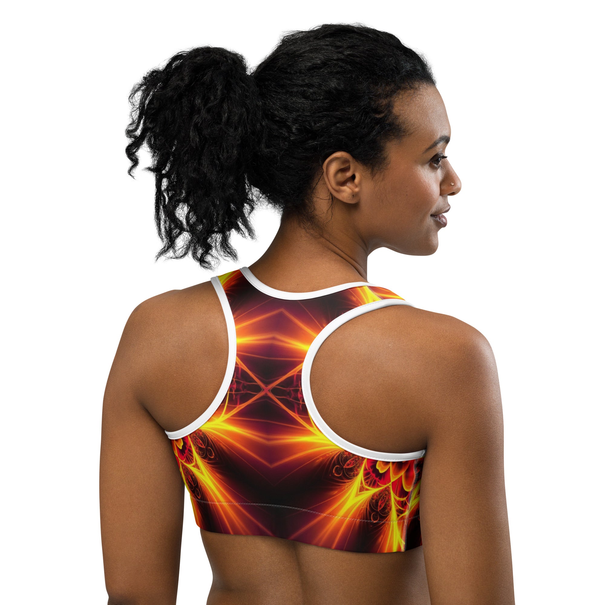 Psychedelic Magma Core Sports Bra | GearBunch