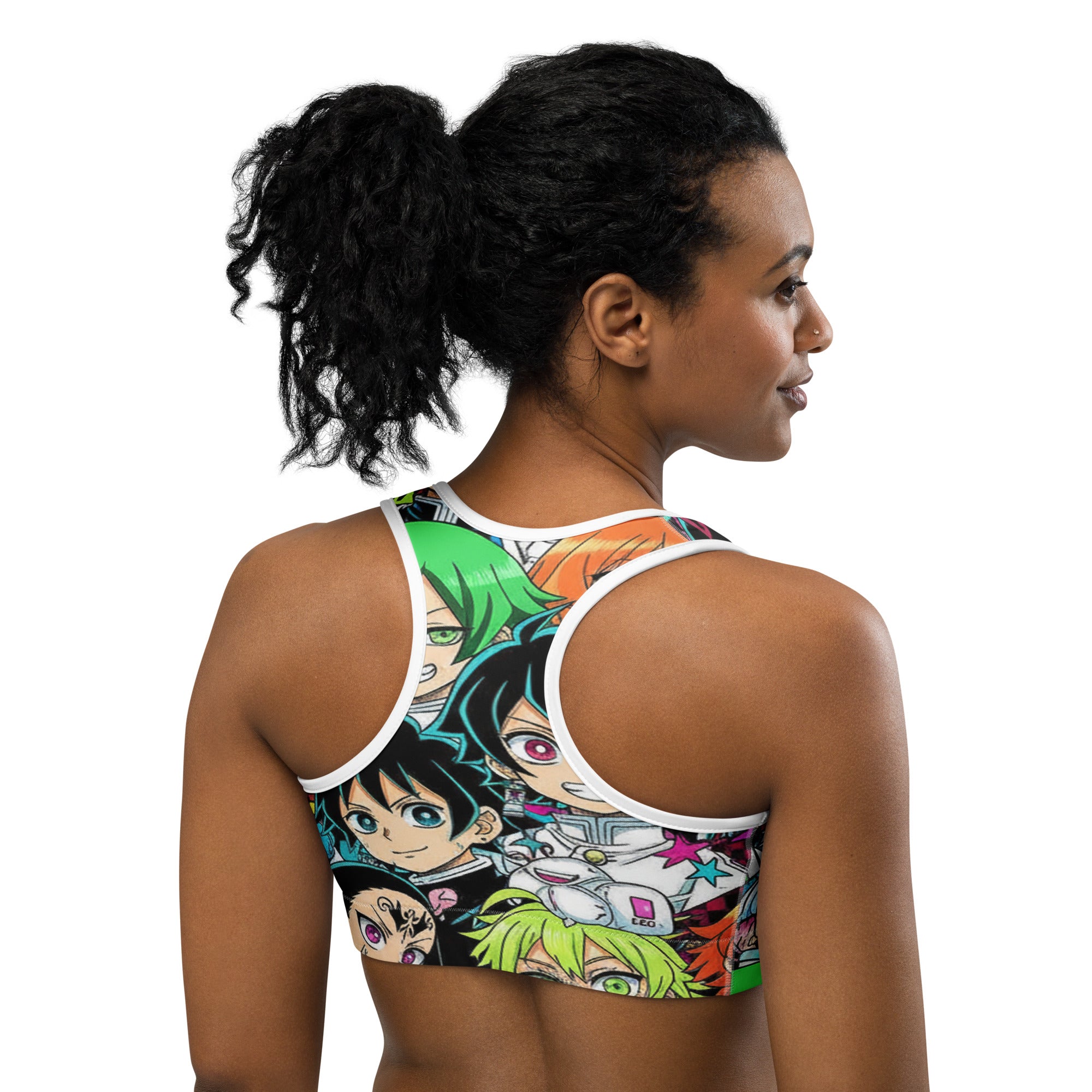 Anime Collage Demon Slayer Style Sports Bra | GearBunch