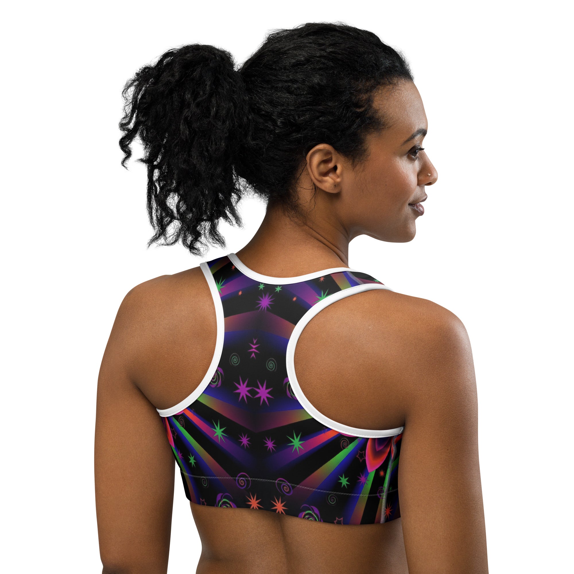 Psychedelic Blacklight Sports Bra | GearBunch