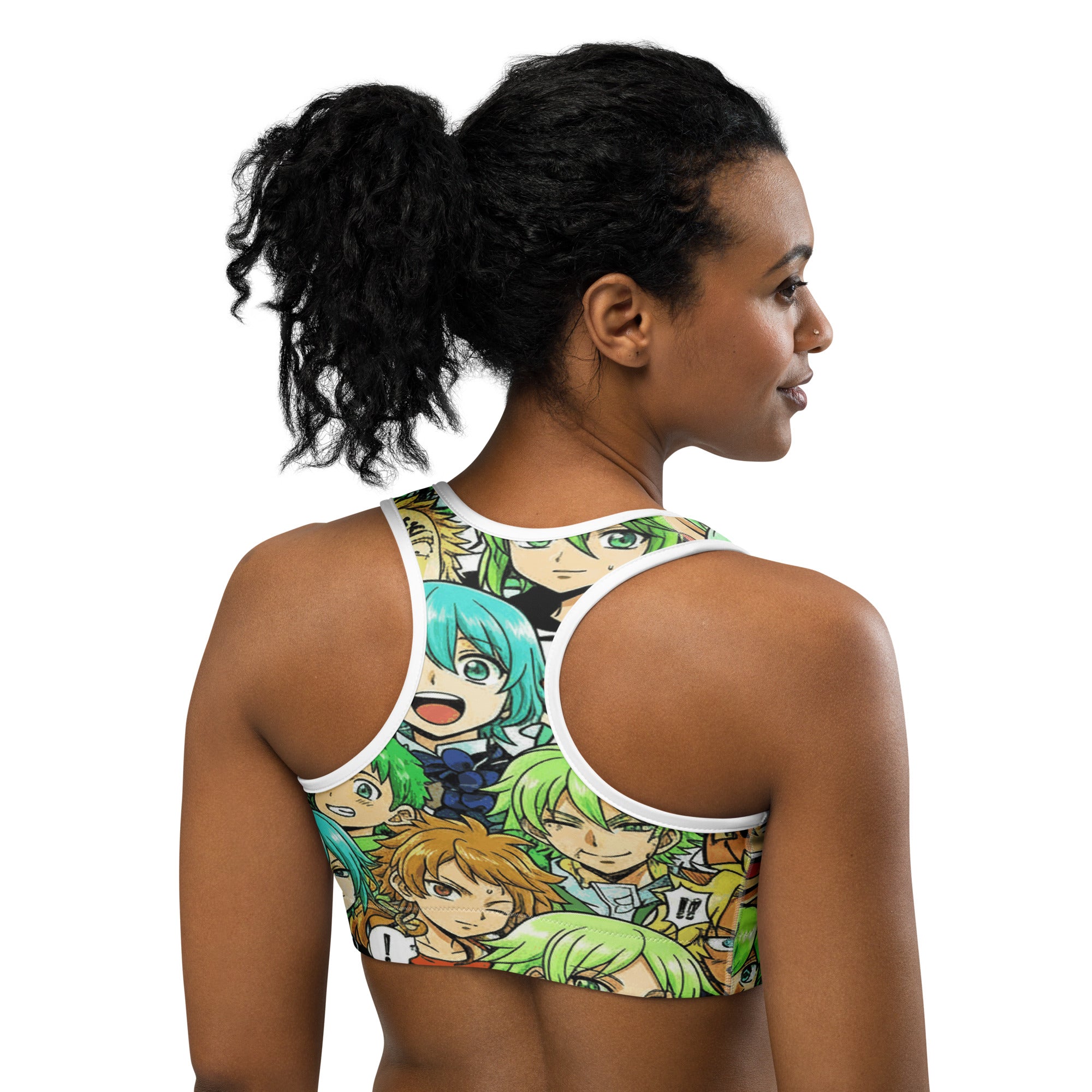 Anime Collage Forest Spirit Sports Bra | GearBunch