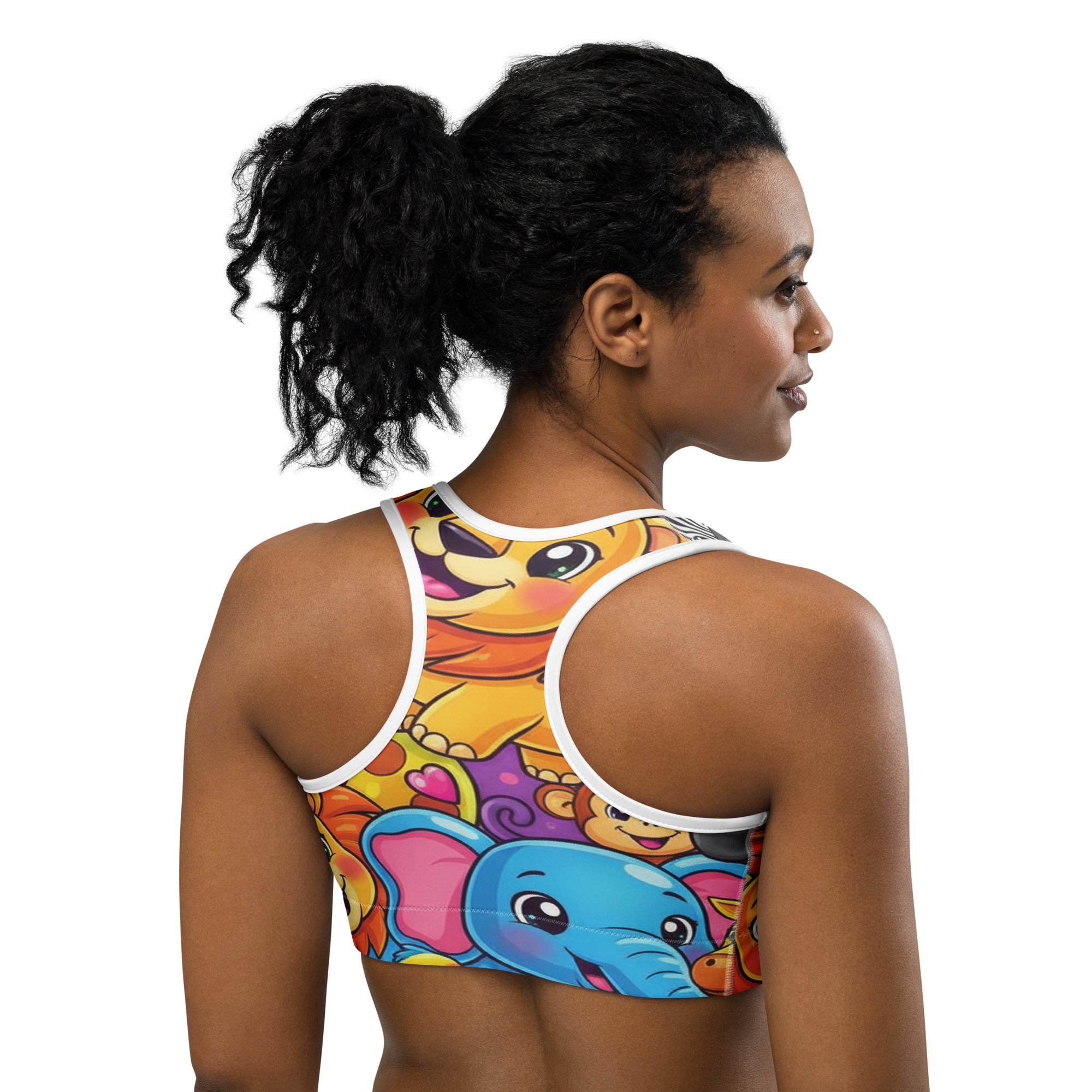 Vibrant Jungle Safari Sports Bra | GearBunch