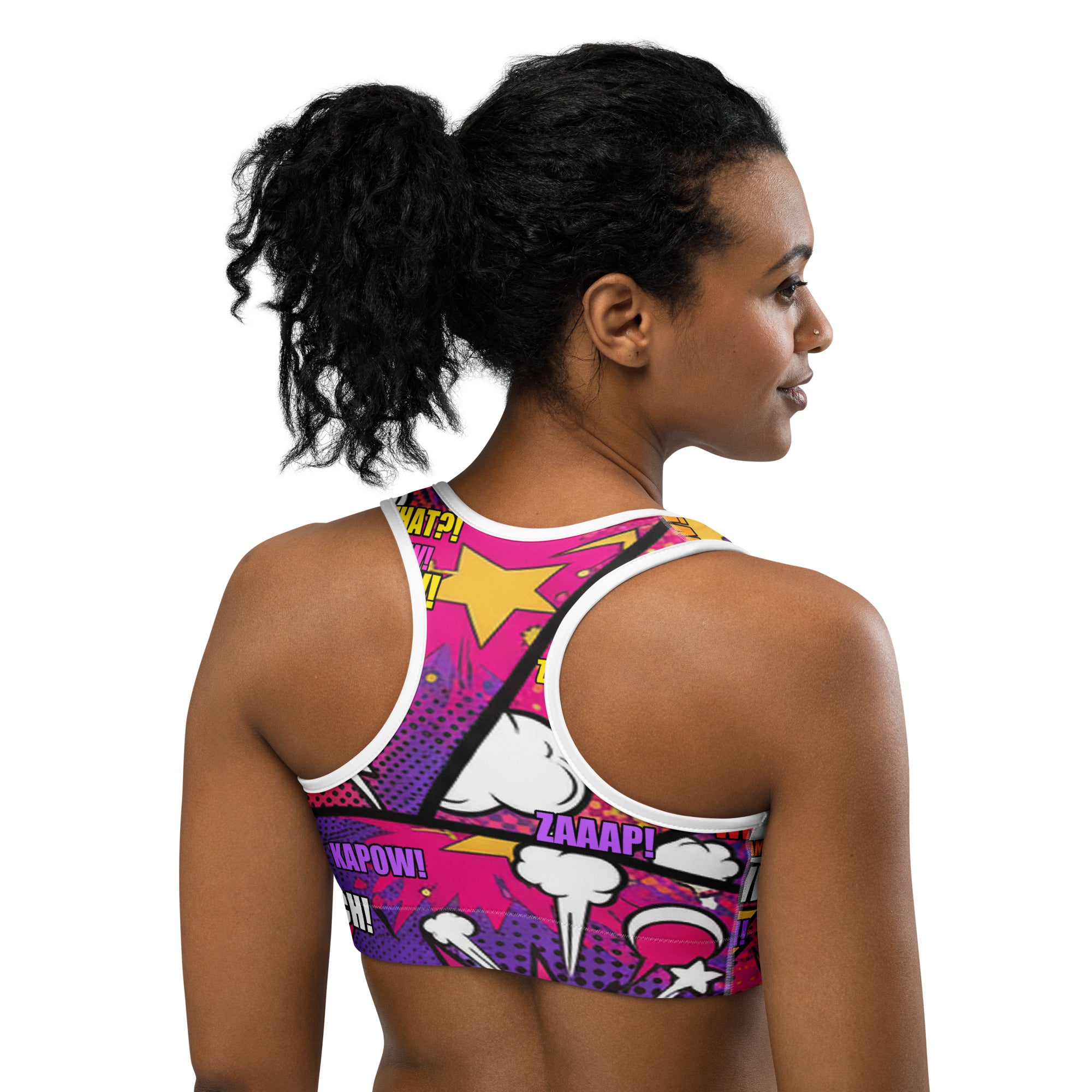 Comic Strip Girl Power Sports Bra | GearBunch