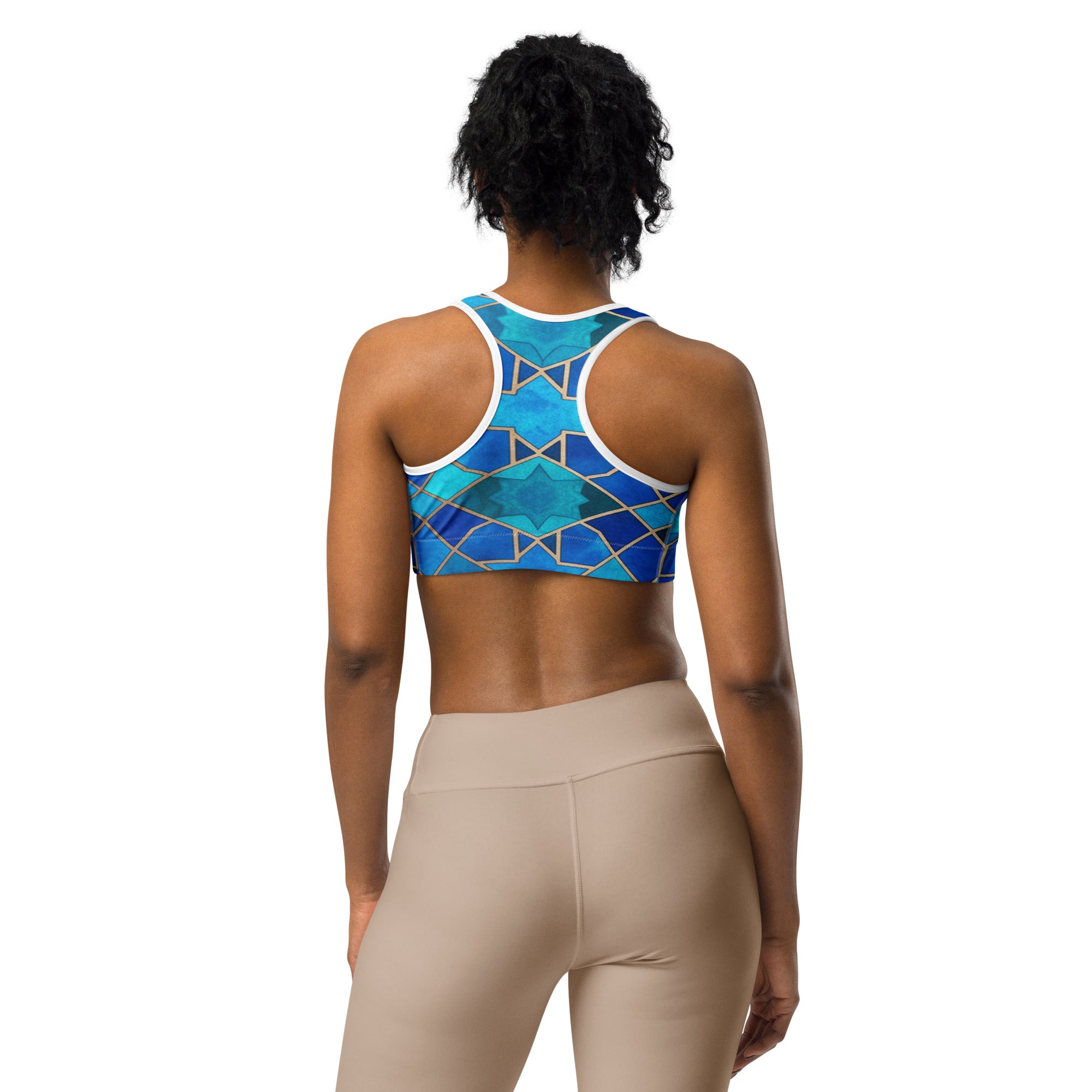 Arabic Sapphire Bronze Sports Bra | GearBunch