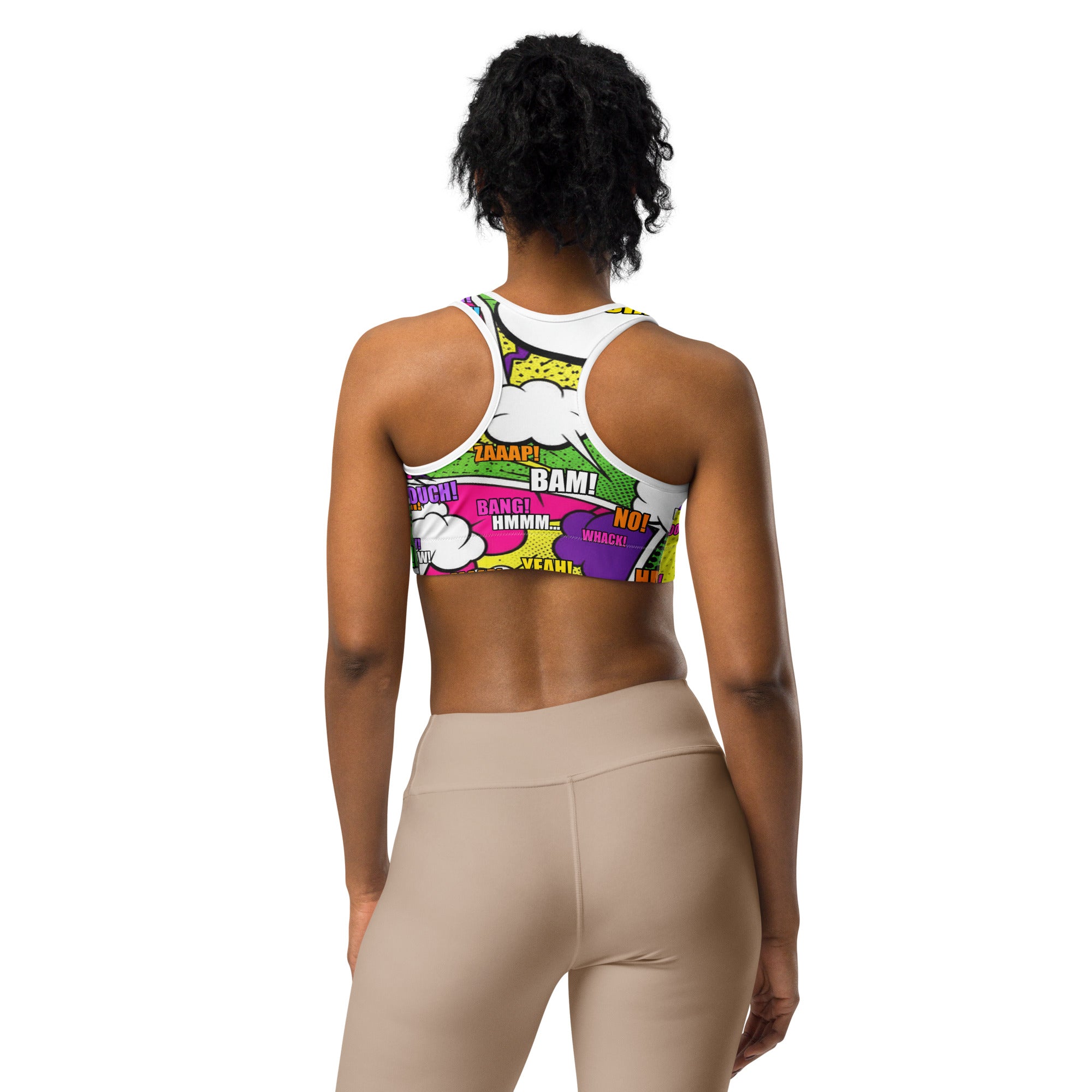 Comic Strip Neon Villain Sports Bra | GearBunch
