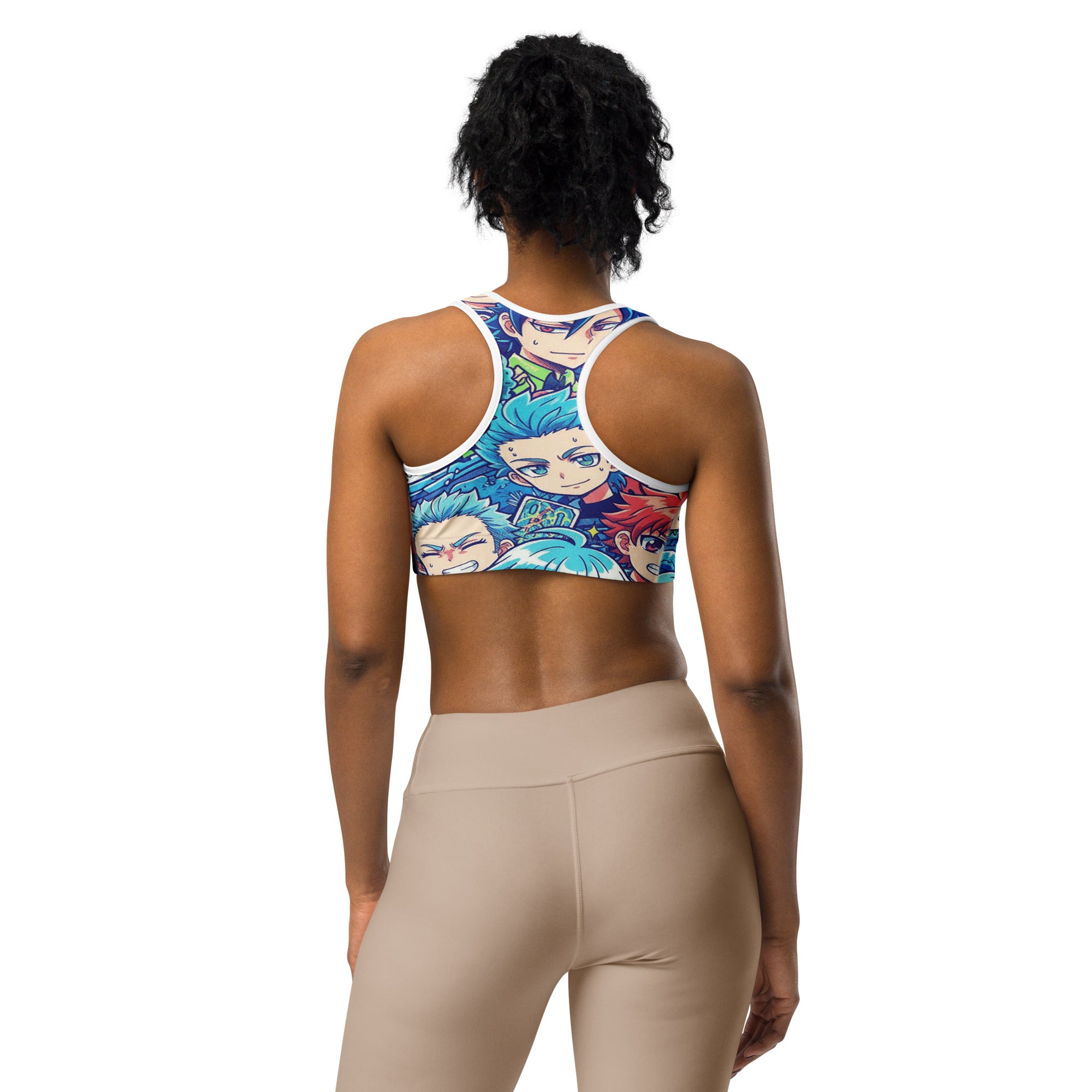 Anime Ocean Wave Sports Bra | GearBunch