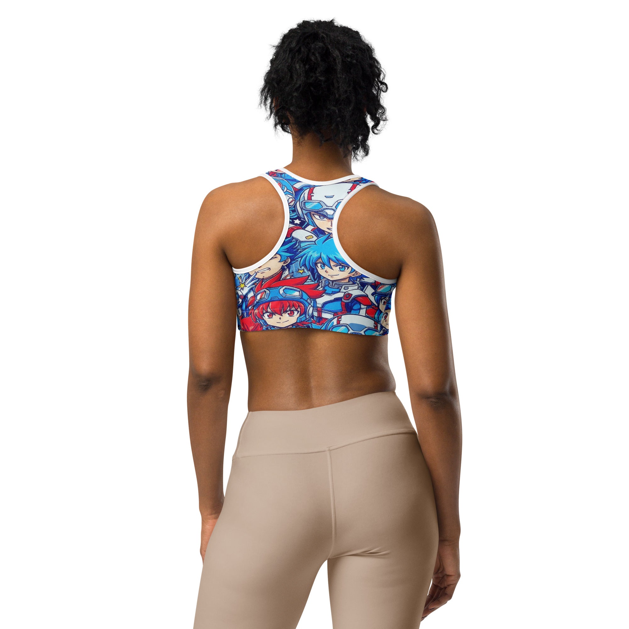 Anime Collage Mecha Pilot Sports Bra | GearBunch