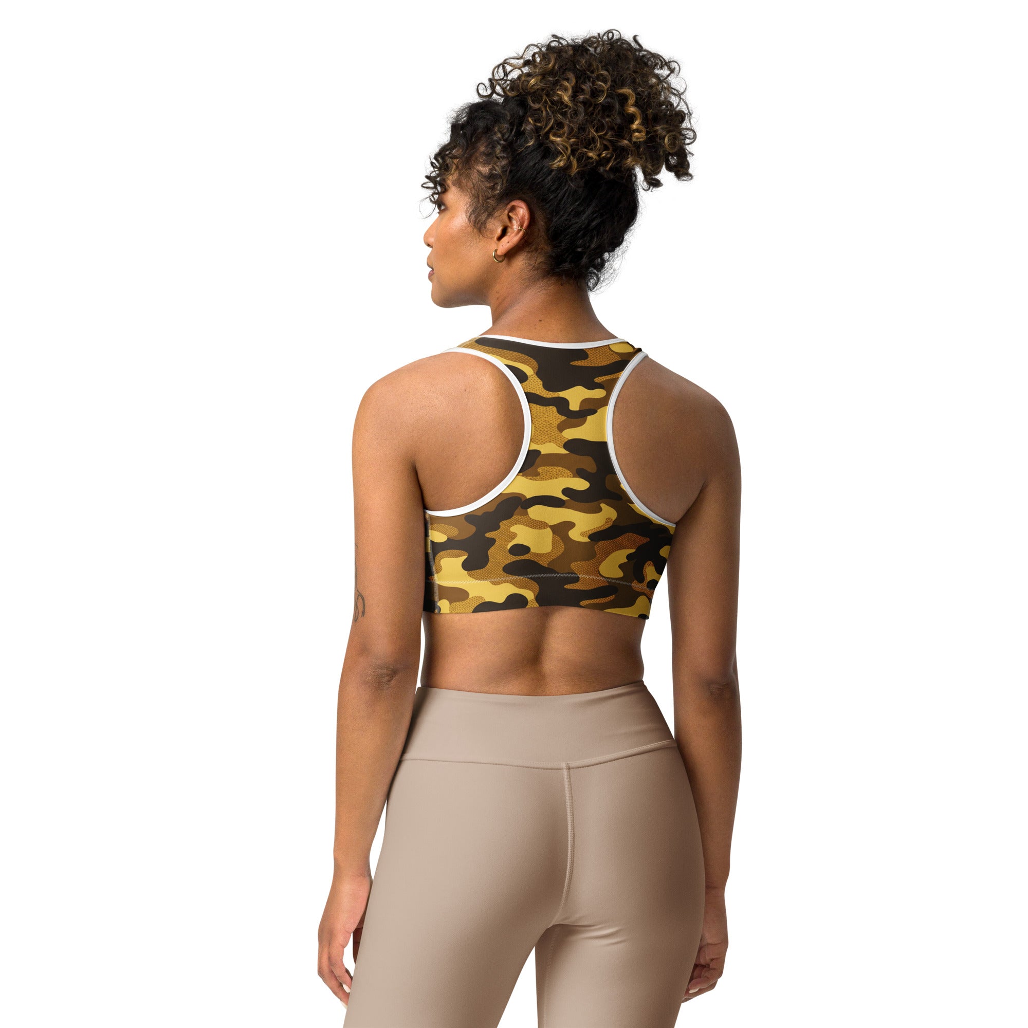 Gold Camo Sports Bra | GearBunch
