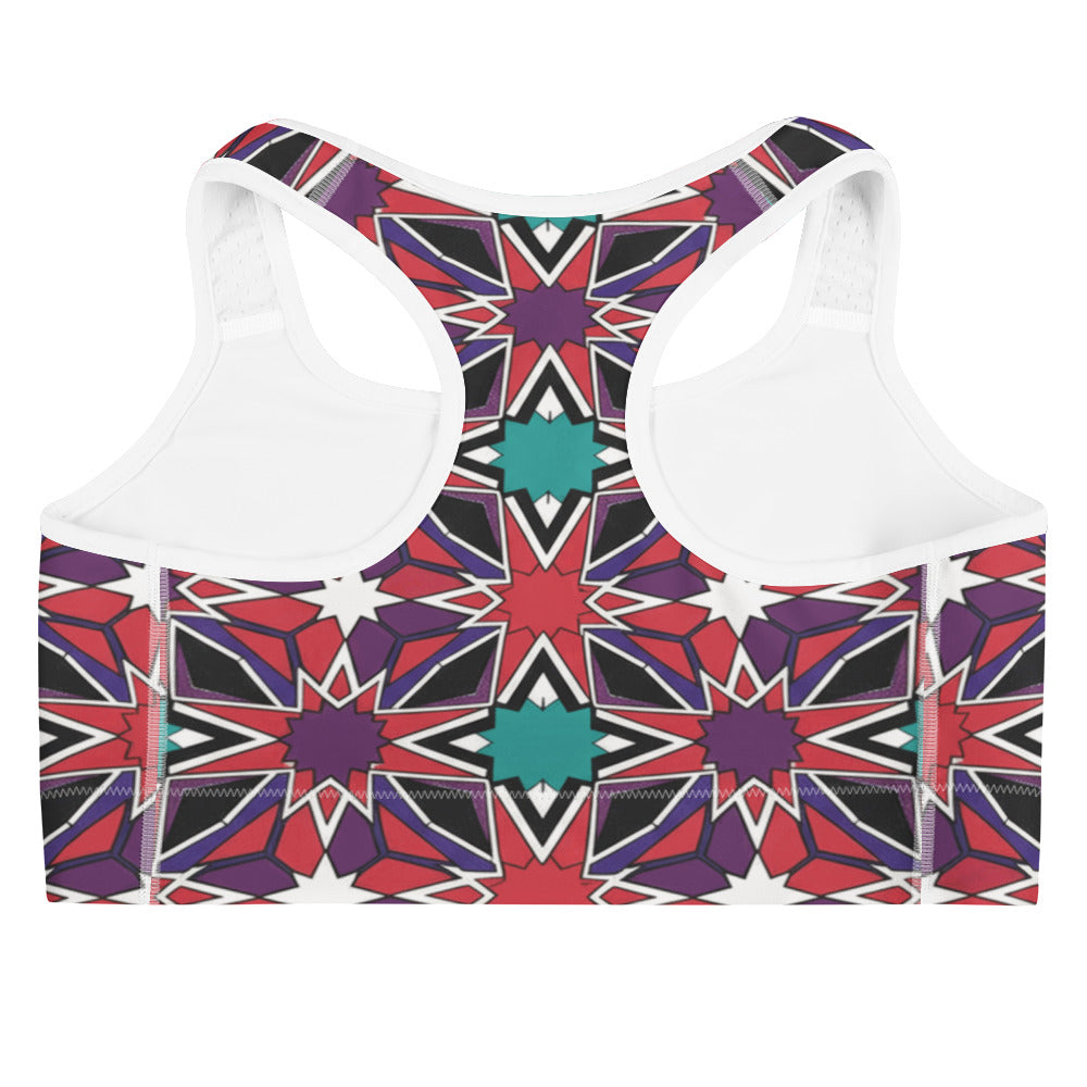Zellige Crimson Teal Sports Bra | GearBunch