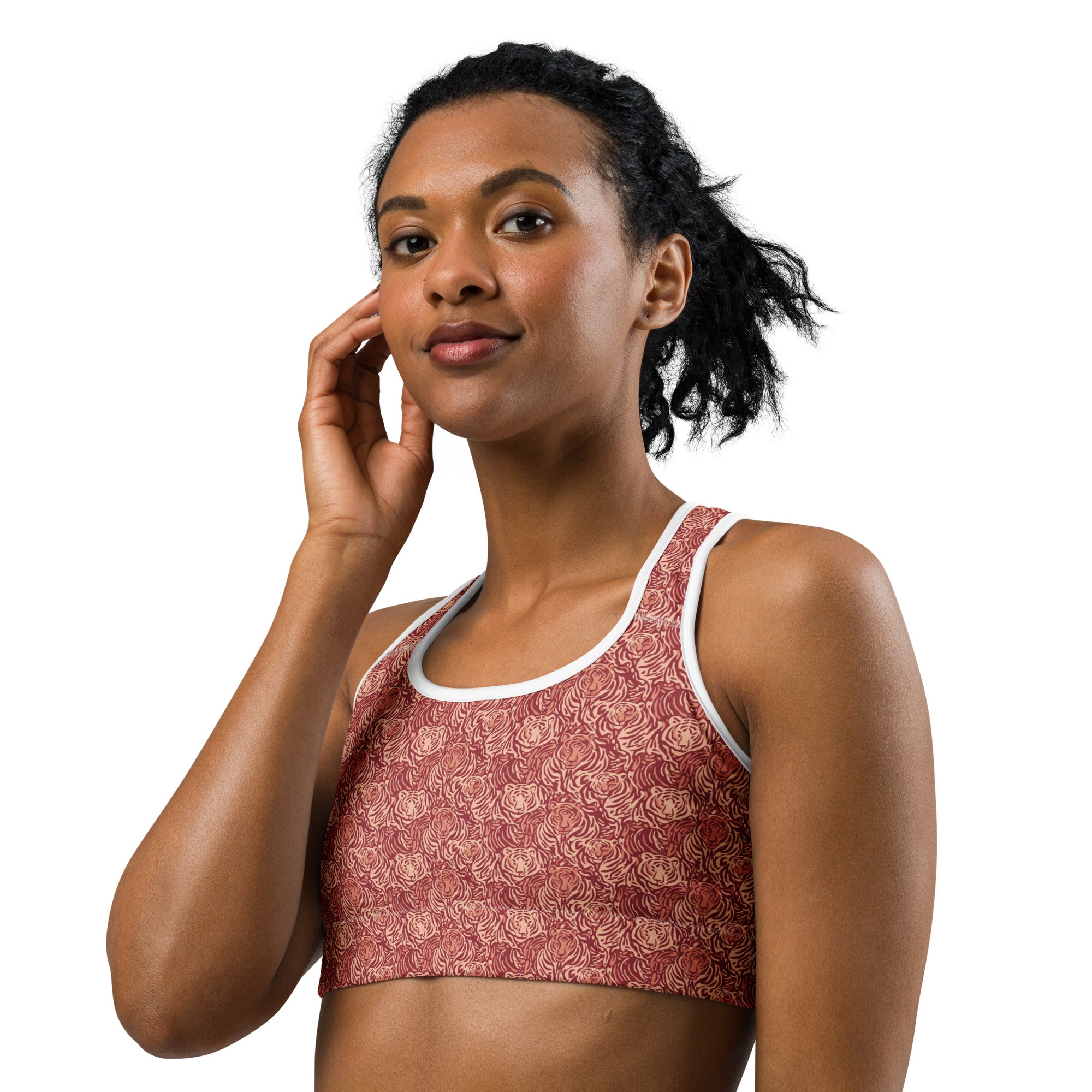 Striped Vintage Tiger Sports Bra | GearBunch
