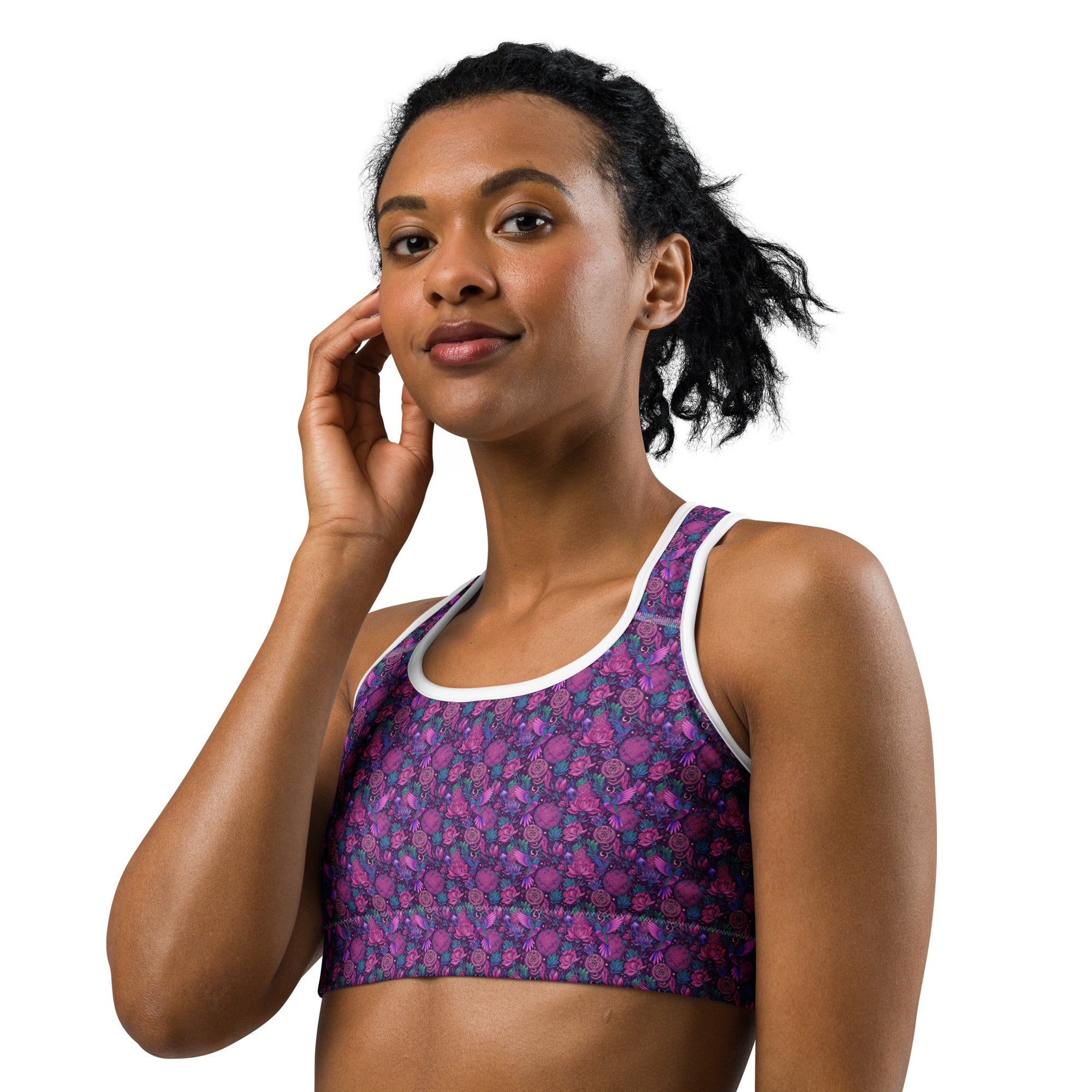 Hummingbird Divination Art Sports Bra | GearBunch