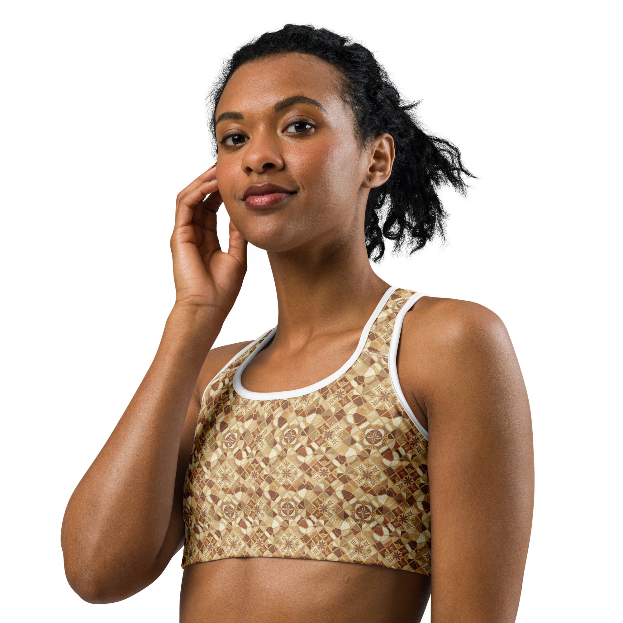 Jerusalem Stone Mosaic Sports Bra | GearBunch