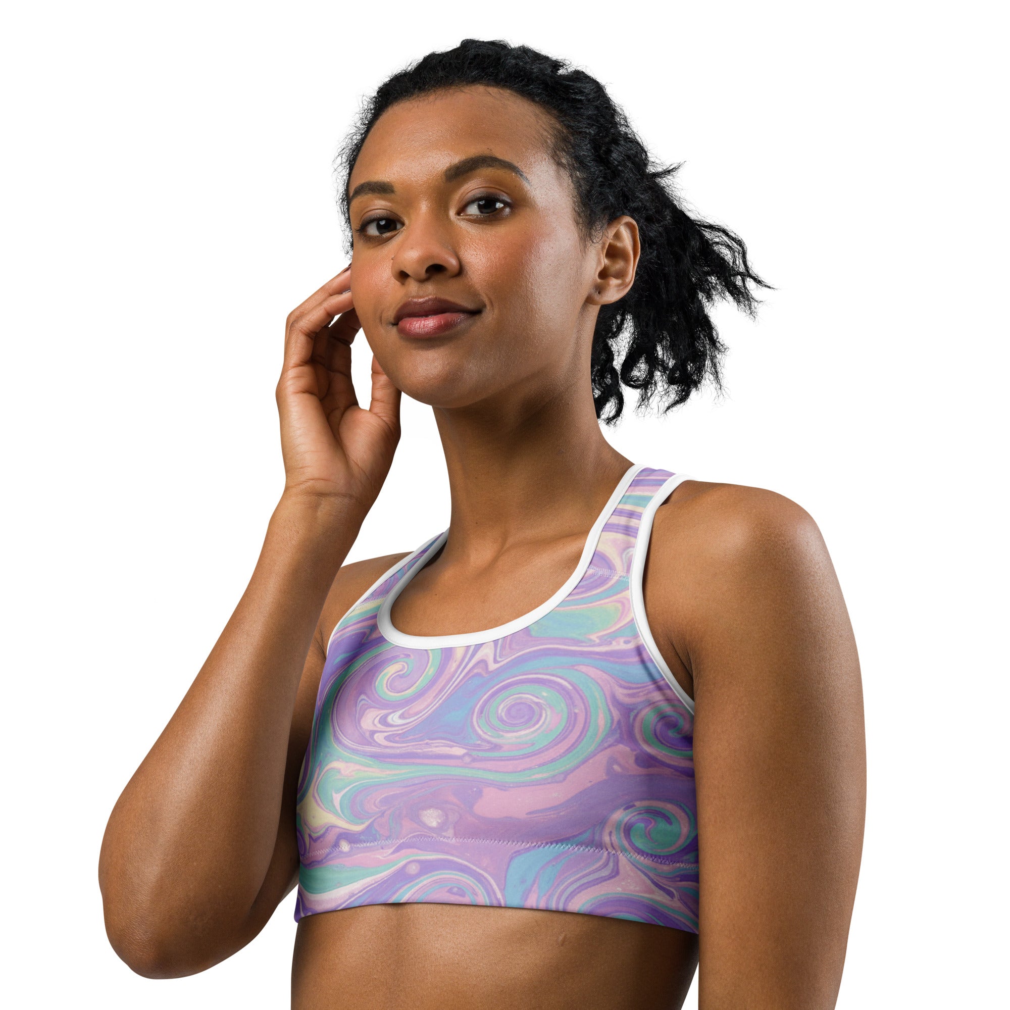 Liquid Marble Unicorn Dream Sports Bra | GearBunch