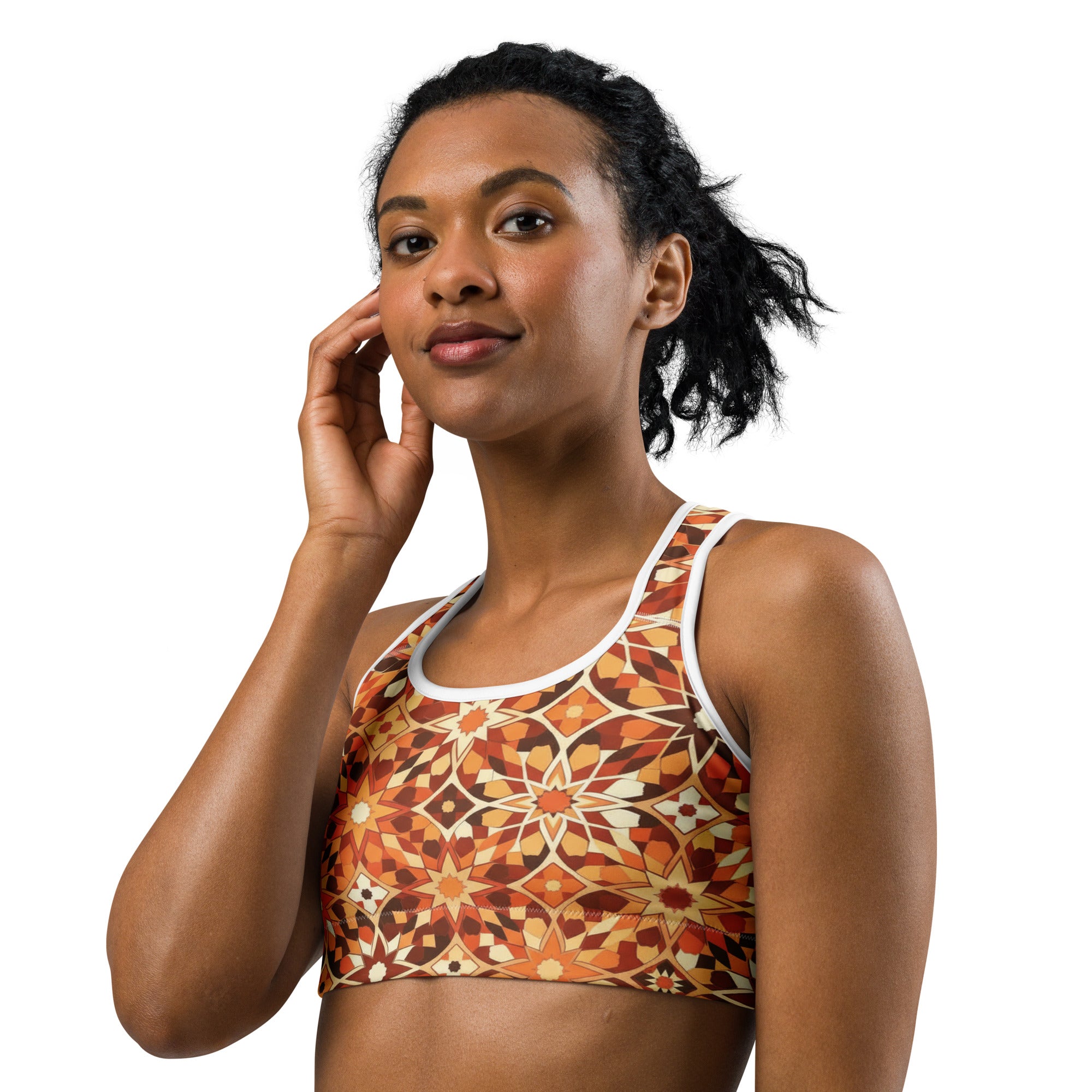 Zellige Desert Sand Sports Bra | GearBunch