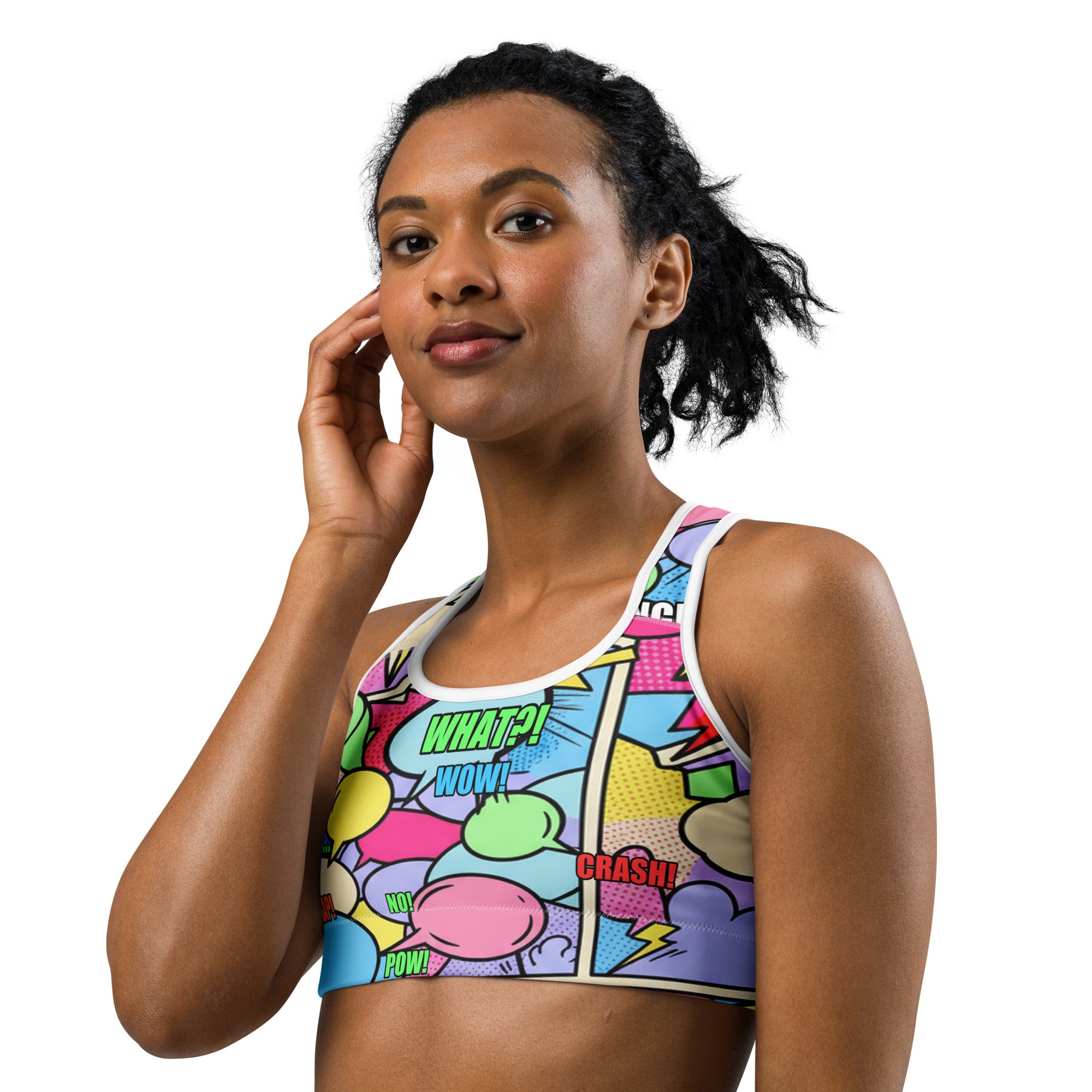 Comic Pop Candy Pastel Sports Bra | GearBunch