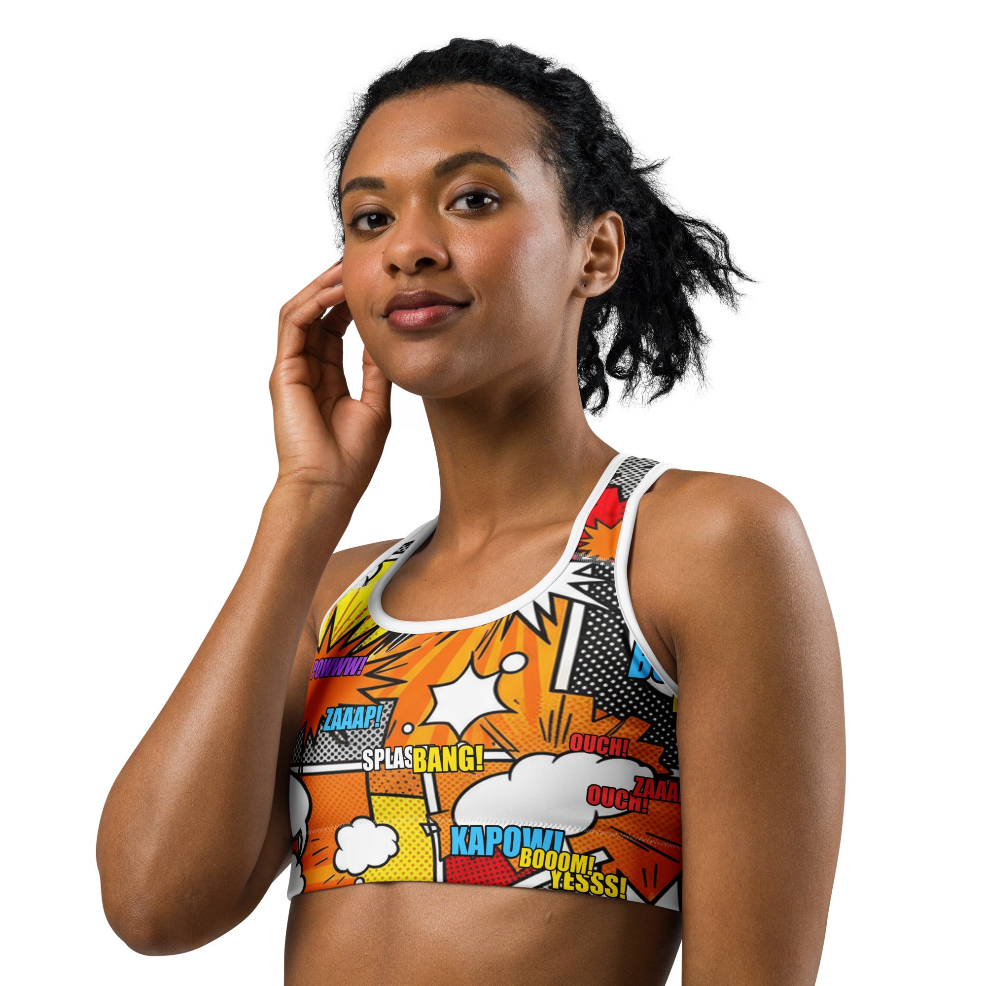 Comic Strip Boom Town Sports Bra | GearBunch